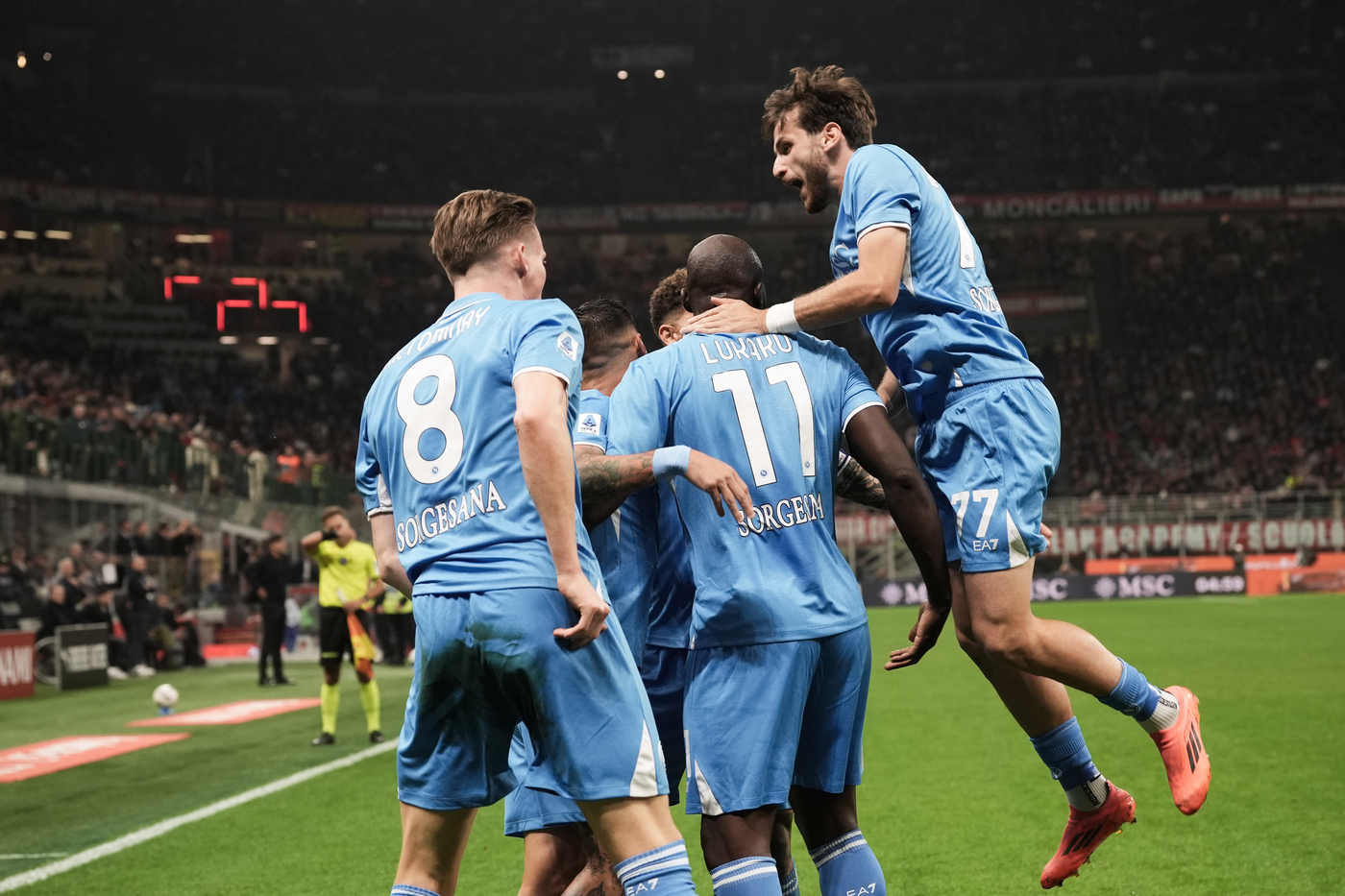 Festeggiamento Milan-Napoli