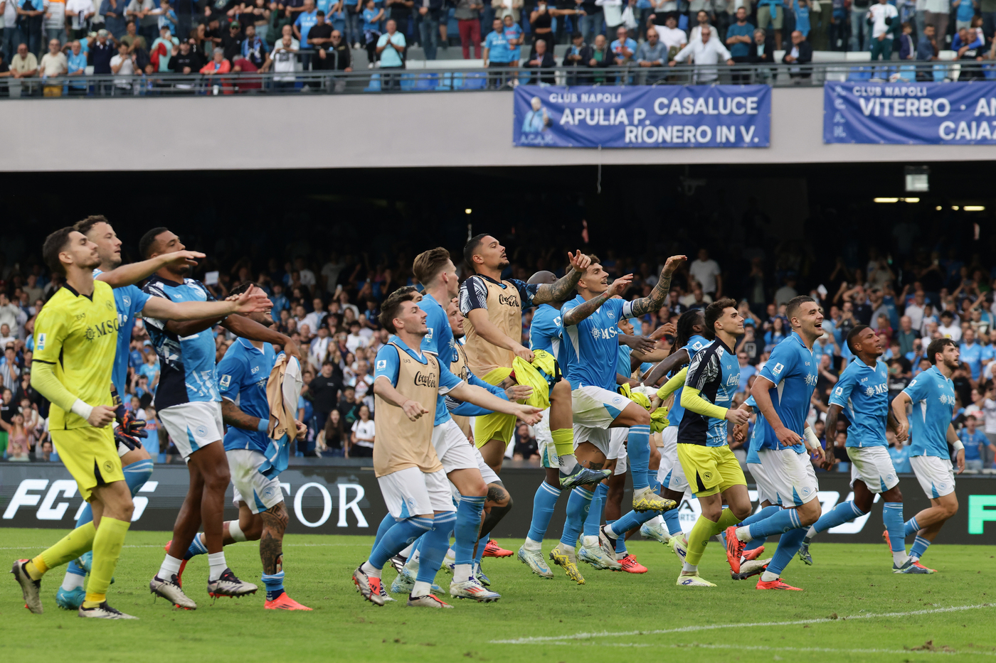 Festeggiamento vittoria Napoli-Lecce